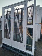 Kozijn met tuindeuren en zijlicht, Doe-het-zelf en Verbouw, Deuren en Horren, Nieuw, Ophalen of Verzenden, Buitendeur, Glas