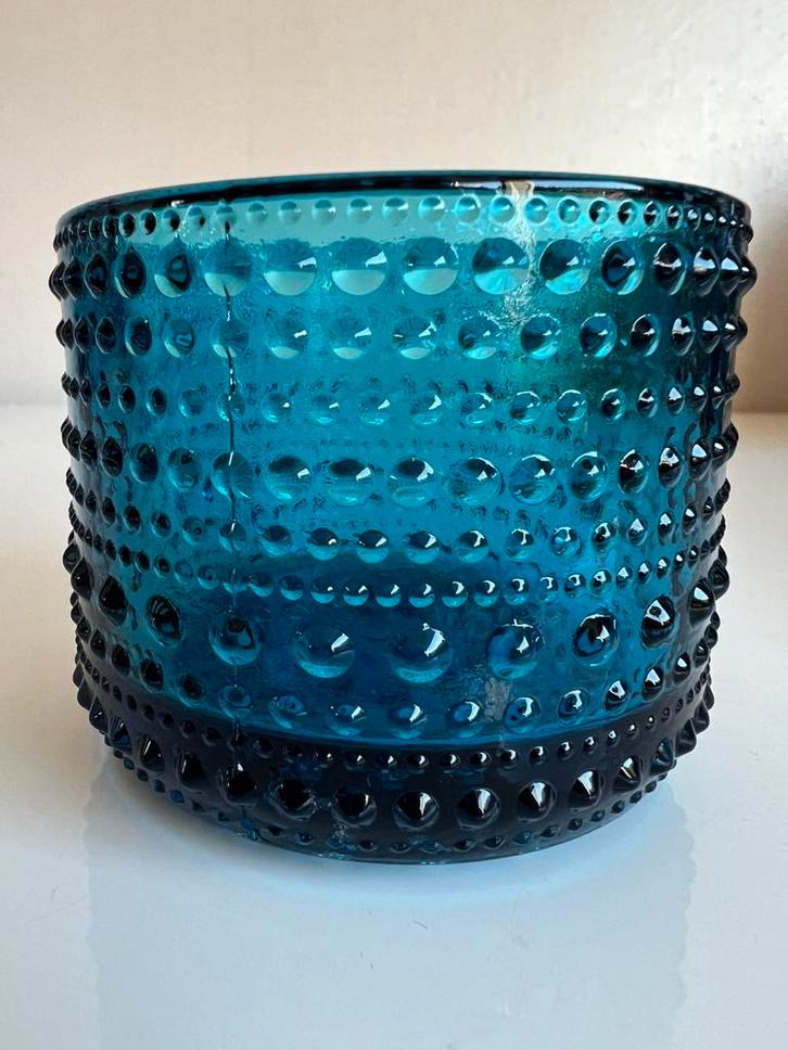 Iittala Kastehelmi Waxinelichthouder Turquoise Toikka Nwst, Huis en Inrichting, Woonaccessoires | Kandelaars en Kaarsen, Zo goed als nieuw