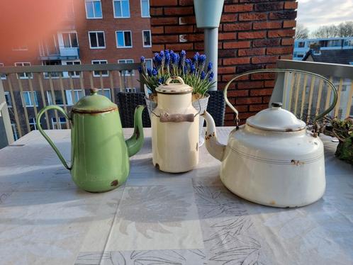 3 emaille ketels. Alle drie voor €10,00, Antiek en Kunst, Antiek | Emaille, Ophalen of Verzenden