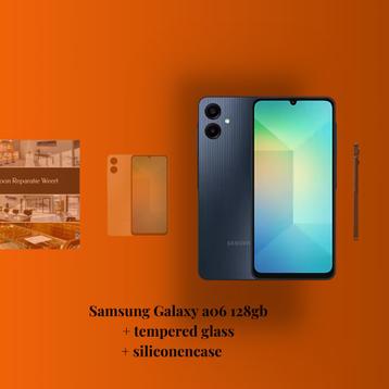 Samsung Galaxy a06 128gb +siliconencase +tempered glass  beschikbaar voor biedingen