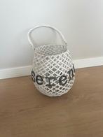 Witte Rieten Lantaarn/ windlicht, Huis en Inrichting, Ophalen of Verzenden, Overige materialen, Minder dan 25 cm