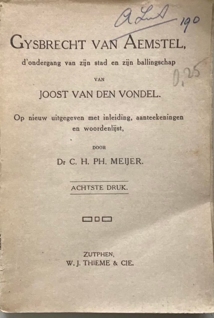 Gysbrecht van Aemstel - Joost van den Vondel, Ophalen of Verzenden, Gelezen, Nederland