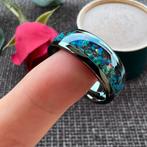 Trouwringen wolfraam - Sam - Ingelegd met kleurrijk opaal, Overige kleuren, Beyondthepaintingstudio@gmail.com, Nieuw, Dame of Heer