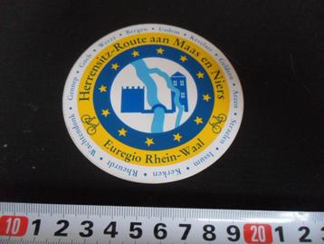 sticker fiets route aan maas en niers herrensitz euregio * beschikbaar voor biedingen
