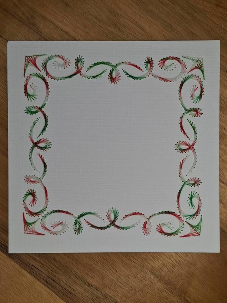 Geborduurde opleg kaart basiskaart wit, Hobby en Vrije tijd, Kaarten | Zelf maken, Zo goed als nieuw, Blanco kaart of Basiskaart