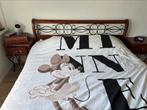 Echte eiken bruin met metaal bed ...., Huis en Inrichting, Slaapkamer | Complete slaapkamers, Ophalen, Zo goed als nieuw, Tweepersoons