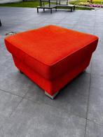 Oranje poefs, Huis en Inrichting, Ophalen, Rond, Minder dan 50 cm, Zo goed als nieuw