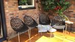 Zwarte eetkamerstoelen 4 stuks, Huis en Inrichting, Ophalen, Kunststof, Gebruikt, Zwart