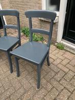 4 Houten Stoelen, Huis en Inrichting, Stoelen, Ophalen, Gebruikt, Vier, Grijs