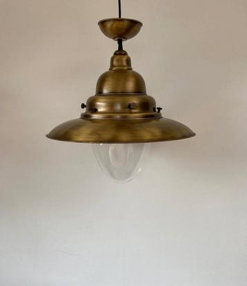 Nautische vintage hanglamp koperkleurig