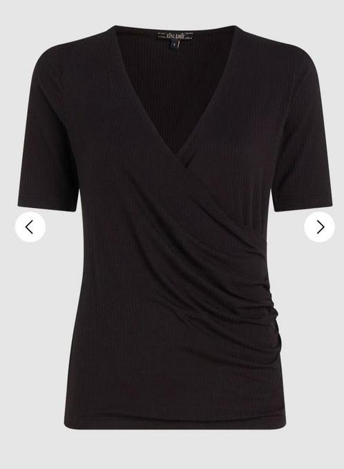 King Louie uni rib cross top zwart maat M, Kleding | Dames, Tops, Zo goed als nieuw, Zwart, Korte mouw, Ophalen of Verzenden