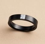 Zwarte ring maat 17.5mm, Sieraden, Tassen en Uiterlijk, Ringen, Overige materialen, Ut, Zwart, Nieuw