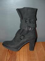 Unisa leer laarsjes, laarzen booties met gespjes maat 37, Zwart, Lage of Enkellaarzen, Ophalen of Verzenden, Zo goed als nieuw