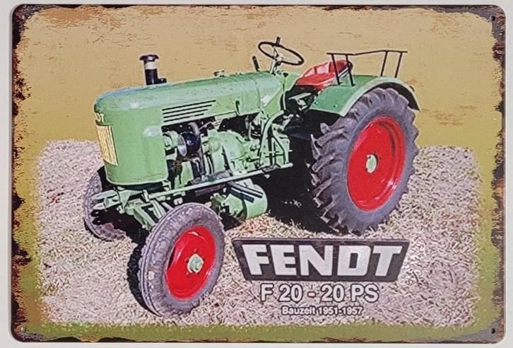 Fendt F20 Tractor reclamebord van metaal wandbord deco, Verzamelen, Merken en Reclamevoorwerpen, Nieuw, Reclamebord, Ophalen of Verzenden