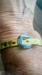 Gouden Slavenarmband met 6 steentjes verstelbaar, Overige materialen, Nieuw, Ophalen of Verzenden, Goud