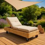 Steigerhouten ligbed inclusief nano-coating, Ophalen of Verzenden, Nieuw, Hout, Verstelbaar