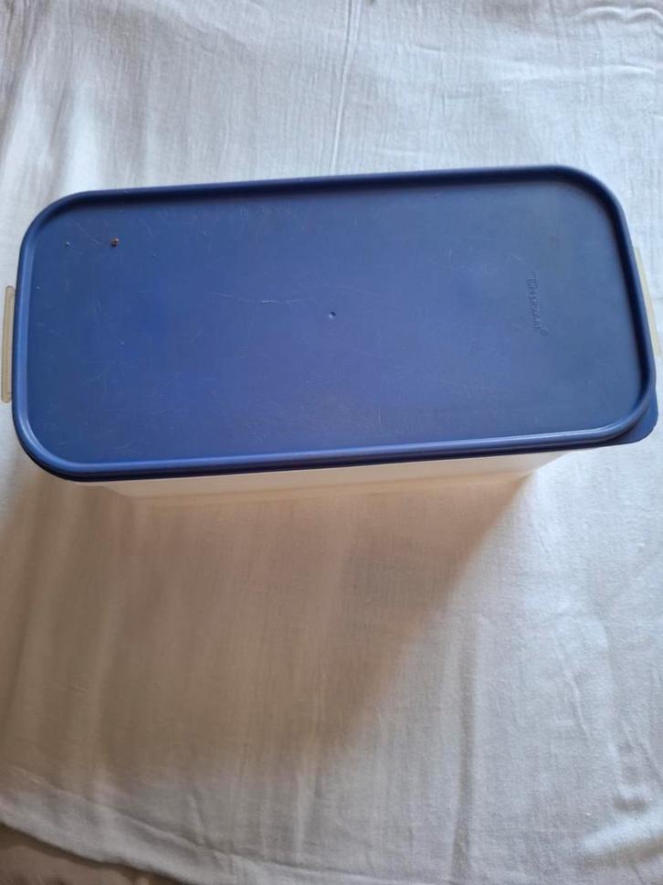 Tupperware Doos met Rekje, Huis en Inrichting, Keuken | Tupperware, Gebruikt, Bak of Kom, Blauw, Wit, Crème, Ophalen of Verzenden