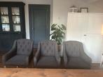 6 Gecapitonneerde Eetkamerstoelen met Armleuningen, Huis en Inrichting, Ophalen, Gebruikt, Landelijk, Vijf, Zes of meer stoelen