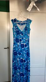 Lange maxi jurk blauw maat S / M Tante betsy maxi jurk, Ophalen of Verzenden, Blauw, Onder de knie