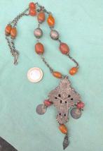 Waarschijnlijk Russisch Orthodox  bronzen kruis aan ketting, Antiek en Kunst, Antiek | Religie, Ophalen of Verzenden