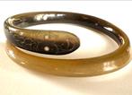 Vintage slangen armband van hoorn, Verzenden, Zo goed als nieuw, Bruin, Overige materialen