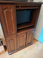 Eiken Computerkast met Uitschuifbare Planken, Ophalen