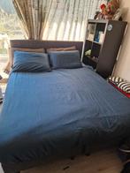 Boxspring 160x200 donkergrijs, Ophalen, Zo goed als nieuw, Tweepersoons, 160 cm