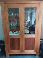 Kersen houten vitrinekast, zware kwaliteit, Huis en Inrichting, Kasten | Vitrinekasten, Ophalen, Gebruikt, 25 tot 50 cm, Minder dan 100 cm