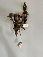 Antieke Messing Wandlamp, Ophalen of Verzenden, Gebruikt, Metaal