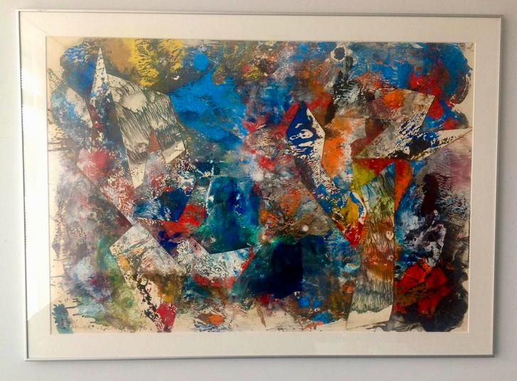 Henk van Gemert “ Paysage     80x110 cm, Antiek en Kunst, Kunst | Schilderijen | Abstract, Ophalen