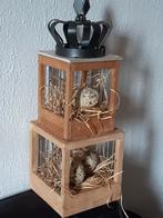 Decoratie brocante vogelkooitje(s) sleets landelijk voorjaar, Ophalen of Verzenden