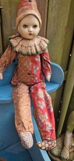 Franse jaren 50 Harlekijnpop - Pierrot pop - (brocante), Ophalen of Verzenden, Gebruikt, Pop