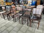 18 houten cafe stoelen mix partij, Ophalen of Verzenden