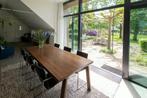 Arco Eetkamerstoel - Zwart Leer, RVS Onderstel - 6 stuks, Ophalen, Gebruikt, Zwart, Design