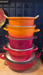Gietijzeren Pannen Collectie - Le Creuset, Cousances, Huis en Inrichting, Keuken | Potten en Pannen, Kookpan of Snelkookpan, Gebruikt