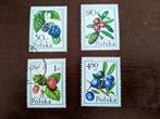 POLEN 1977; set (4) VRUCHTEN, Verzenden, Postfris, Dier of Natuur