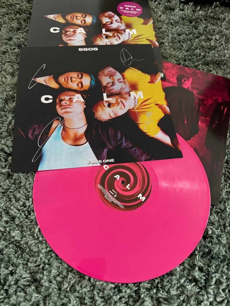 5 Seconds of Summer CALM Roze Vinyl Gesigneerd, Cd's en Dvd's, Vinyl | Pop, Ophalen of Verzenden, Zo goed als nieuw, 12 inch