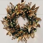 Prachtige rustieke gouden kerstkrans. (40cm), Ophalen of Verzenden, Nieuw