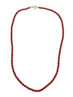 Bloedkoraal collier met zilveren slot. L 49 cm, Verzenden, Zo goed als nieuw, Steen of Mineraal, Info@nynkegardenier.nl