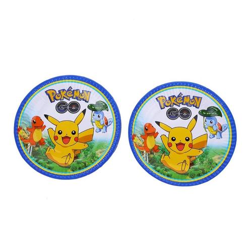 Nieuw !!  Set met 10 kartonnen Pokémon bordjes. Pikachu, Hobby en Vrije tijd, Feestartikelen, Nieuw, Versiering, Verjaardag, Ophalen of Verzenden