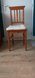 4 grenen eetkamer stoelen, Huis en Inrichting, Stoelen, Ophalen, Gebruikt, Bruin