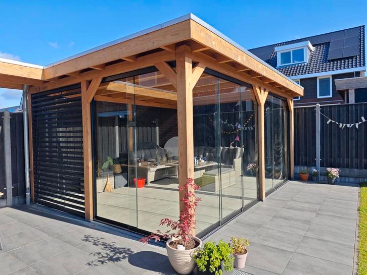Glazen schuifwanden inclusief montage!, Tuin en Terras, Overkappingen, Nieuw, Veranda, Ophalen of Verzenden