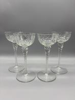 Set antieke kristallen Champagneglazen handwerk 4 stuks, Antiek en Kunst, Antiek | Glas en Kristal, Ophalen of Verzenden