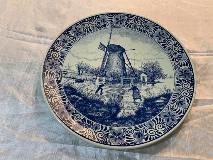 Delfts Blauw Bord met Molen, Antiek en Kunst, Antiek | Wandborden en Tegels, Ophalen of Verzenden