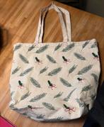 Jute tas met kerstprint, Sieraden, Tassen en Uiterlijk, Tassen | Damestassen, Ophalen of Verzenden, Nieuw, Beige, Shopper