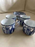 Lange Lijs 4 kopjes met schotel, Antiek en Kunst, Antiek | Servies los, Ophalen of Verzenden