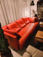 Rolf Benz 6300 volleder rode loungebank, Huis en Inrichting, Banken | Complete zithoeken, Gebruikt, Leer, Modern vintage, Ophalen