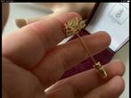 Antieke Gouden broche speld wapen Den Haag Diamant , 14 kar, Sieraden, Tassen en Uiterlijk, 4 tot 7 cm, Verzenden, Zo goed als nieuw