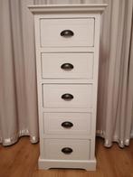 Witte Ladekast, Ophalen, Minder dan 50 cm, Gebruikt, 5 laden of meer
