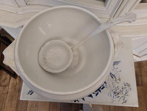 Zeer oude Franse terrine met soeplepel set prijs 19,95, Antiek en Kunst, Curiosa en Brocante, Ophalen of Verzenden